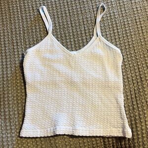 Gilligan & O'Malley White Textured Tank Top
